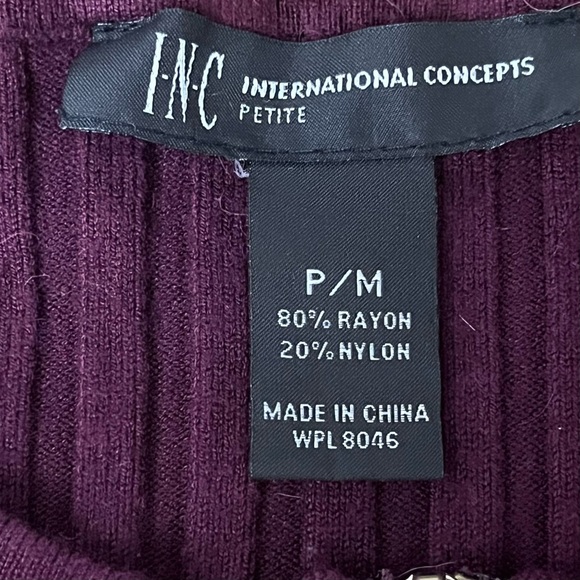 Vintage Y2K INC Purple Ribbed Half Zip Sweater PM | Slim Fit Cropped Knit Forest - Picture 8 of 11